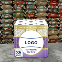 Rouleaux de papier toilette jetables de luxe, doux, imprimés sur mesure avec logo personnalisé, 3 plis, pour hôtel, en gros, économiques, format jumbo