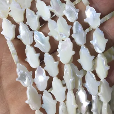 Großhandel schöne Sternform Muschel perlen für Halsketten Schmuck machen weiße Perlmutt Blatt perlen MOP Muschel blatt Perlen