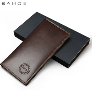 Factory hot sell cheap wholesale simple boys long wallet minimalist mens slim custom card leather men wallet