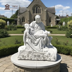 Estatua de <span class=keywords><strong>la</strong></span> Pietà de Mármol de Trevi, Escultura de María con Jesús para Iglesia, Jardín Exterior, Decoración Conmemorativa - Product Image 3
