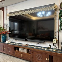 Nouvelle housse de télévision en maille transparente de style européen personnalisable, avec bordure en dentelle, pour meuble TV, chemin de table, armoire à chaussures