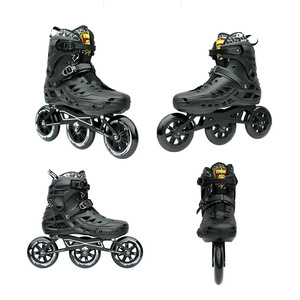 <span class=keywords><strong>Patines</strong></span> en Línea <span class=keywords><strong>de</strong></span> Una Fila y <span class=keywords><strong>Tres</strong></span> <span class=keywords><strong>Ruedas</strong></span> para Adultos, Color Negro, con Carcasa <span class=keywords><strong>de</strong></span> PP Resistente a Impactos - Product Image 4