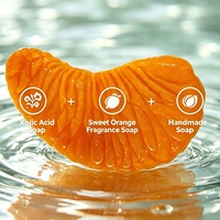 Jabón en Barra Sólido Ecológico con Ácido Kójico y Aceite Esencial de Naranja en 3D, Exfoliante Natural, Limpieza Profunda para Rostro y Cuerpo, para Adultos