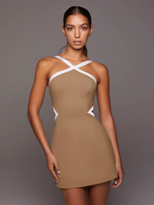 กระโปรงเทนนิสสำหรับผู้หญิง2024สีตัดกันสไตล์เซ็กซี่ - Product Image 4