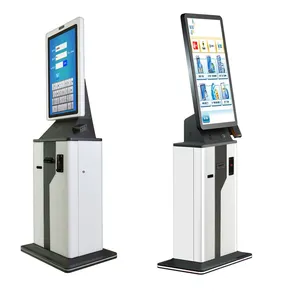 Crtly Touch Screen Hotel Key Card Dispenser Kiosk Visitor Management Card Dispensing Kiosk Auto Receipt Of Payment QR