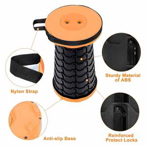Tabouret de camping pliable télescopique moderne en plastique, portable et rétractable, vente en gros - Product Image 4