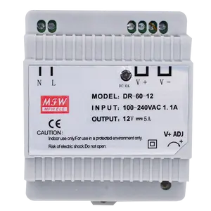 MS Switching Power Supply DR-60-12V/24V DR-75-12V/24Vอุตสาหกรรมแหล่งจ่ายไฟMeanwell DR Series Din Rail