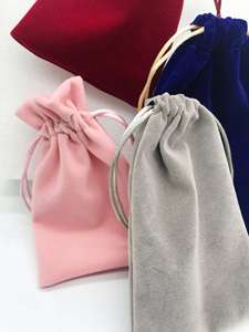 Sacs cadeaux pour bijoux les plus vendus, pochettes en velours suédé, sacs à bijoux à cordon pour collier, bague, boucles d'oreilles - Product Image 5