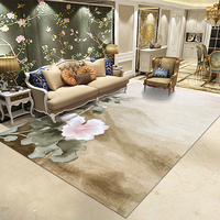 Tapis moderne fait à la main en laine de soie chinoise de luxe personnalisable en boucle tufté pour la maison salon résistant à l'humidité lavable
