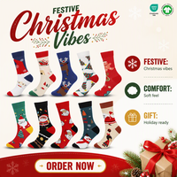 Herbst Winter Frauen Mid-Tube Baumwoll socken Santa Claus Stickerei Design Hot Christmas Elk Geschenk mit Santa Claus Strümpfe