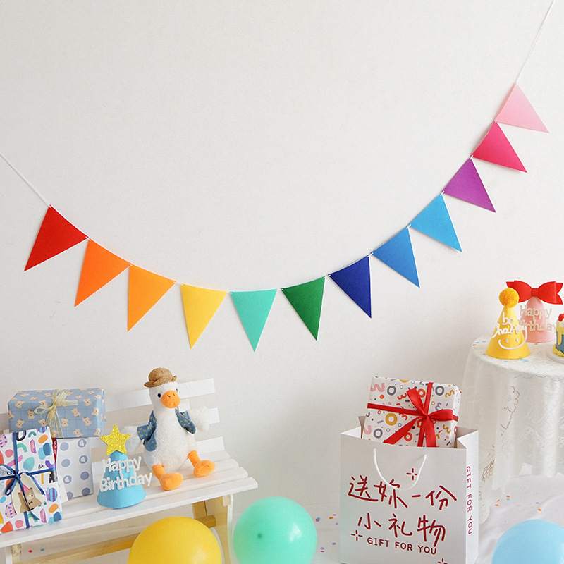 Mint Green Happy Birthday Banner & Ribbon Set - Bunting Flag Party Decoration