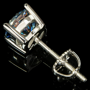 Pendientes de tuerca Xingyue Classic de plata de ley 925 con moissanita de 5 mm, 6.5 mm, 0.5 ct, 1 ct y certificación GRA - Product Image 1