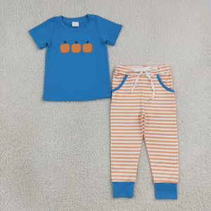 Vêtements brodés en forme de citrouille pour bébés filles, ensembles de vêtements pour Thanksgiving - Product Image 3