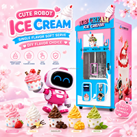 Distributeur automatique de crème glacée intelligent à écran tactile commercial, personnalisable en plusieurs langues, avec distribution automatique de gobelets et multiples modes de paiement