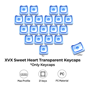 Xvx Keycaps tim minh bạch màu xanh Mao hồ sơ Bàn Phím Cơ khí Keycaps Set (21-key) ngôn ngữ tiếng anh tự làm tùy chỉnh - Product Image 3