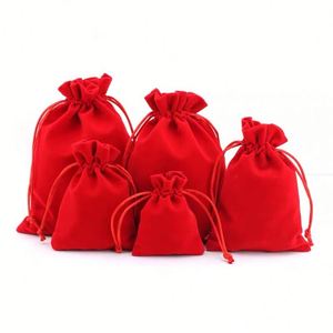 Extra Large Custom Printing Red Velvet <b>Drawstring</b> Pouch Gift <b>Bag</b> Packaging <b>Drawstring</b> Any Size Velvet <b>Makeup</b> <b>Drawstring</b> <b>Bag</b> - Product Image 1
