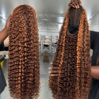 Perruque Highlight Pixie Bouclée Birmane en Cheveux Naturels Bruts HD, Perruque Lace Front Pré-Pluckée en Cheveux Humains, Couleur Piano Mixte, 100% Cheveux Humains Vierges