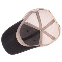 Logo personnalisé en gros Vintage Hommes Profil Bas Patch Noir Blanc 5 Panneau En Peluche Plaine En Détresse Chapeaux De Camionneur Mode Hip Hop