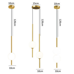 Lampade a Sospensione Semplici con Sfera di Vetro, Lampada Nordica a Sospensione Lunga per Camera da Letto, Lampada Decorativa Moderna per Ristorante - Product Image 6
