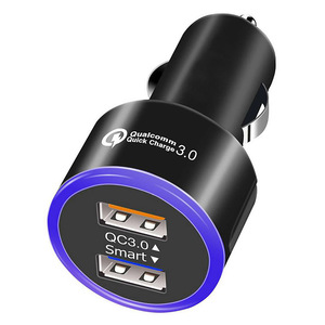 Cargador de coche Quick Charge 3,0, puerto USB Dual, carga rápida para teléfonos móviles, entrada de 12-24V, cargador automático inteligente QC3.0 - Product Image 1
