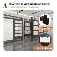 Vente directe usine : Présentoir sur pied réglable en hauteur pour plaques de présentation double face en métal, céramique, pierre, marbre, couleur personnalisable