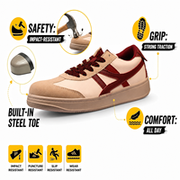Chaussures de sécurité AOXIANG mi-montantes légères et confortables avec embout en acier, noires, pour semelle intermédiaire en PU, antistatiques, unisexe