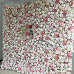 Flores artificiales para restaurante y eventos, tela de boda, Rosa Blanca Artificial, Panel de pared decorativo 3d - Product Image 6