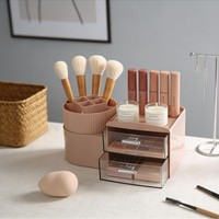Organisateur de bijoux de bureau Shangyoujia pour dortoir, en PET, avec design coulissant ; pour maquillage, rouge à lèvres, poudre, pinceaux