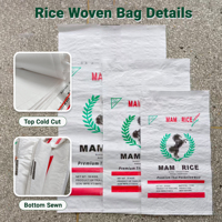 Sac tissé en polypropylène (PP) laminé, imprimé sur mesure, pour céréales de riz (25 kg, 50 kg), idéal pour l'agriculture - Vente en gros