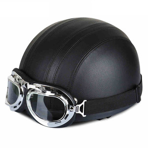 Scooter électrique Citycoco moto casque en cuir rétro personnalité casque mode demi casque envoyer des lunettes - Product Image 5