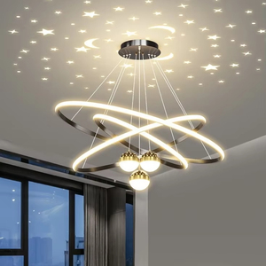 Luce Post-moderna di lusso soggiorno luce stellata luce del cielo stellato luce ciondolo creativo <span class=keywords><strong>lampadari</strong></span> a Led rotondi per Villa ristorante - Product Image 1