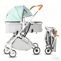 Poussette 2-en-1 Weilebao, pliage facile, pliable automatiquement, cadre en alliage d'aluminium léger, roues à 360°, capacité de charge de 15 kg
