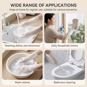 Gants en nitrile jetables pour usage domestique, résistants à l'eau, pour la cuisine, la vaisselle et la manipulation des aliments - Product Image 1