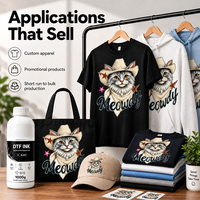 Encre DTF la plus vendue, compatible OEM/ODM, sans sédiments, bouteille de 1000 ml pour l'impression sur sacs fourre-tout et vêtements de sport, rendement couleur élevé