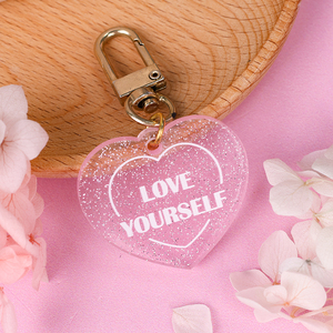 Portachiavi a Cuore in Acrilico Glitterato Personalizzato con Logo, Ciondolo Scintillante <span class=keywords><strong>per</strong></span> Borsa, Bomboniera Matrimonio, Regalo <span class=keywords><strong>per</strong></span> <span class=keywords><strong>Lei</strong></span> - Product Image 3