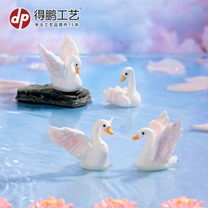 Depeng Crafts Swan Resin Figurines Mini <b>Decorations</b> For Desktop And <b>Car</b> Valentine'S Day Gift Artistic Handmade Ornament - Product Image 5