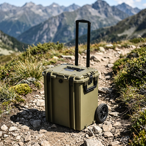 GLARY Boîte à outils en plastique dur avec roues roulantes Boîte à outils de voyage portable pour outils électriques Boîte de rangement <span class=keywords><strong>vide</strong></span> et robuste pour outils - Product Image 6