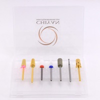 En gros Professionnel 7 Pièces Électrique En Céramique De Carbure de Tungstène Diamant Ongles Foret Ensemble avec Bande de Ponçage Mandrin