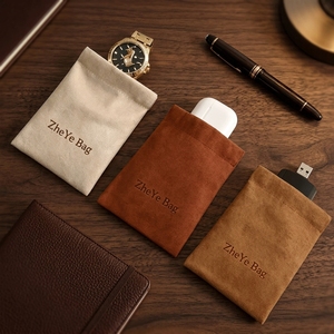 Bolsa de Microfibra Personalizada con Logotipo, Funda para Auriculares, Bolsa de Regalo Pequeña, Cierre de Seguridad Minimalista, Bolsa para Joyería Suave al Tacto - Product Image 6