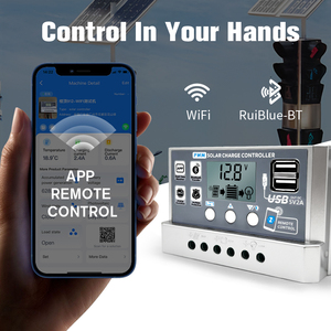 Wifi năng lượng mặt trời đèn đường sạc điều khiển thời gian phân chia hiển thị để sạc và xả điện áp hiện tại phát điện - Product Image 2