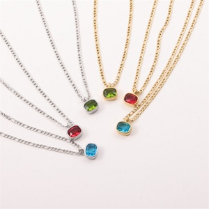 Collier en acier inoxydable à prix de gros, colliers en zircon, bijoux pour femmes - Product Image 3