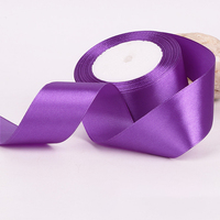 Ruban en polyester uni de 3,8 cm personnalisé en gros, idéal pour la décoration de gâteaux de mariage et de fleurs, ruban simple face pour nœuds – Vente chaude