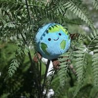 Mini globe en peluche porte-clés, breloque de sac en forme de Terre bleue, pendentif en peluche tendance pour la protection de l'environnement