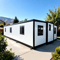 Prix direct usine – Maison conteneur extensible 20 pieds/30 pieds, 4 chambres, 2 salles de bain, bungalow mobile moderne pliable galvanisé