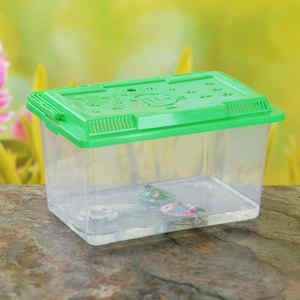 מלבני יד מרוח פלסטיק דג חילזון זוחל האכלה תחבורה פלטפורמת יד ביד מוחזק חיית מחמד מיכל צב דגים - Product Image 2