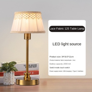 Luxury Cordless Rechargeable LED <strong>Table</strong> <strong>Lamp</strong> with Touch Dimming 3 Color Temperature CCT Metal Shade for Living Room Night Light