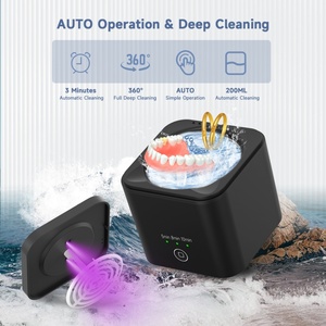 Ultrasonic UV Cleaning Jewelry Watch Washing Dental False Teeth Aligner Retainer Mouth Guard Ultrasonic <b>Denture</b> Cleaner - Product Image 3