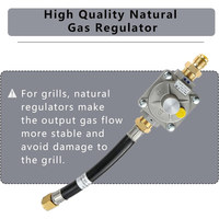Kit de conversión de Gas Natural ID de 10 pies y 1/2 pulgadas para parrilla, regulador de manguera de conexión rápida, adaptador de LPG-NG con superficie lisa de baja presión