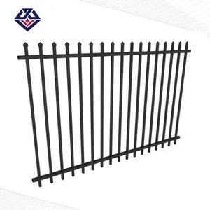 China Steel Security Fence with Heat Treated Wood Post Powder Coated Metal Frame for Sports and Highways-Thailand