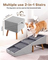 ZMaker Neue 2-in-1 Haustiertreppen & Ottoman Faltbare Hundetreppe für Couch Rutschfeste Holz-Haustiertreppen mit Geteiltem Ottoman-Design